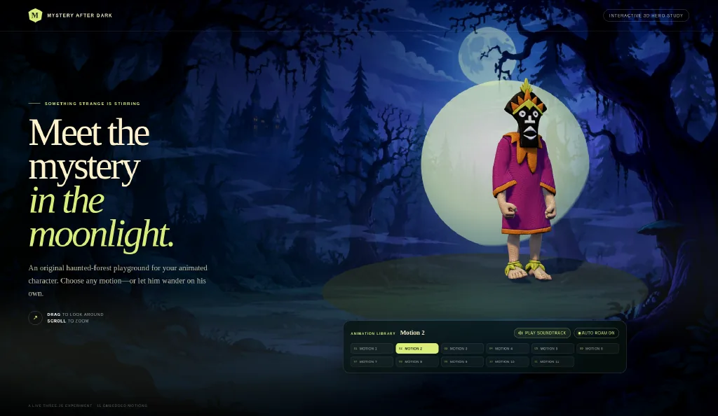 Haunted Forest character — front-facing hero still